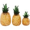 imageDeco 79 Glass Fruit Decorative Sculpture Faceted Pineapple Home Decor Statues Set of 3 Accent Figurines 11quot 10quot 7quotH OrangeOrange