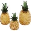 imageDeco 79 Glass Fruit Decorative Sculpture Faceted Pineapple Home Decor Statues Set of 3 Accent Figurines 11quot 10quot 7quotH OrangeOrange