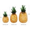 imageDeco 79 Glass Fruit Decorative Sculpture Faceted Pineapple Home Decor Statues Set of 3 Accent Figurines 11quot 10quot 7quotH OrangeOrange
