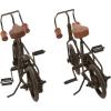 imageDeco 79 Metal Bike Decorative Sculpture Home Decor Statues with Wood Accents set of 2 Accent Figurines 10quot x 4quot x 7quot GoldBlack