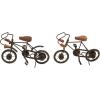imageDeco 79 Metal Bike Decorative Sculpture Home Decor Statues with Wood Accents set of 2 Accent Figurines 10quot x 4quot x 7quot GoldBlack