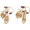 imageDeco 79 Metal Bike Decorative Sculpture Home Decor Statues with Wood Accents set of 2 Accent Figurines 10quot x 4quot x 7quot GoldGold