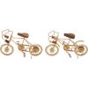 imageDeco 79 Metal Bike Decorative Sculpture Home Decor Statues with Wood Accents set of 2 Accent Figurines 10quot x 4quot x 7quot GoldGold
