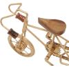 imageDeco 79 Metal Bike Decorative Sculpture Home Decor Statues with Wood Accents set of 2 Accent Figurines 10quot x 4quot x 7quot GoldGold