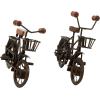 imageDeco 79 Metal Bike Decorative Sculpture Home Decor Statues with Wood Accents set of 2 Accent Figurines 12quot x 5quot x 7quot BlackBlack