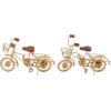 imageDeco 79 Metal Bike Decorative Sculpture Home Decor Statues with Wood Accents set of 2 Accent Figurines 12quot x 5quot x 7quot BlackGold