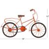 imageDeco 79 Metal Bike Decorative Sculpture Home Decor Statues with Wood Wheels set of 3 Accent Figurines 11quot x 5quot x 8quot Multi ColoredOrange