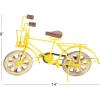 imageDeco 79 Metal Bike Decorative Sculpture Home Decor Statues with Wood Wheels set of 3 Accent Figurines 11quot x 5quot x 8quot Multi ColoredYellow