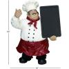 imageDeco 79 Polystone Chef Decorative Sculpture Kitchen Decorative Figurine Home Decor Statues with Chalkboard Signs Set of 2 Accent Figurines 5quot W 8quot H WhiteMulti Colored