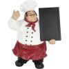 imageDeco 79 Polystone Chef Decorative Sculpture Kitchen Decorative Figurine Home Decor Statues with Chalkboard Signs Set of 2 Accent Figurines 5quot W 8quot H WhiteMulti Colored