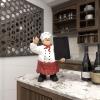 imageDeco 79 Polystone Chef Decorative Sculpture Kitchen Decorative Figurine Home Decor Statues with Chalkboard Signs Set of 2 Accent Figurines 5quot W 8quot H WhiteMulti Colored