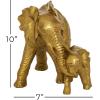 imageDeco 79 Polystone Elephant Decorative Sculpture Home Decor Statue Accent Figurine 6quot x 10quot x 7quot Gold