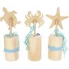 imageDeco 79 Polystone Starfish Decorative Sculpture Textured Home Decor Statue with Copper Stand Accent Figurine 8quot x 4quot x 12quot PinkBlue