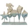 imageDeco 79 Polystone Starfish Decorative Sculpture Textured Home Decor Statue with Copper Stand Accent Figurine 8quot x 4quot x 12quot PinkBlue