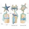 imageDeco 79 Polystone Starfish Decorative Sculpture Textured Home Decor Statue with Copper Stand Accent Figurine 8quot x 4quot x 12quot PinkBlue