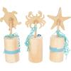 imageDeco 79 Polystone Starfish Decorative Sculpture Textured Home Decor Statue with Copper Stand Accent Figurine 8quot x 4quot x 12quot PinkBlue