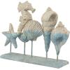 imageDeco 79 Polystone Starfish Decorative Sculpture Textured Home Decor Statue with Copper Stand Accent Figurine 8quot x 4quot x 12quot PinkBlue