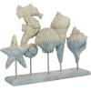 imageDeco 79 Polystone Starfish Decorative Sculpture Textured Home Decor Statue with Copper Stand Accent Figurine 8quot x 4quot x 12quot PinkBlue
