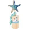 imageDeco 79 Polystone Starfish Decorative Sculpture Textured Home Decor Statue with Copper Stand Accent Figurine 8quot x 4quot x 12quot PinkBlue