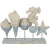 imageDeco 79 Polystone Starfish Decorative Sculpture Textured Home Decor Statue with Copper Stand Accent Figurine 8quot x 4quot x 12quot PinkBlue