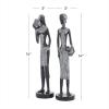 imageDeco 79 Polystone Woman Handmade Decorative Sculpture Standing African Home Decor Statues with Intricate Details Set of 2 Accent Figurines 6quotW 31quotH WhiteBlack