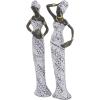 imageDeco 79 Polystone Woman Handmade Decorative Sculpture Standing African Home Decor Statues with Intricate Details Set of 2 Accent Figurines 6quotW 31quotH WhiteMulticolor