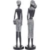imageDeco 79 Polystone Woman Handmade Decorative Sculpture Standing African Home Decor Statues with Intricate Details Set of 2 Accent Figurines 6quotW 31quotH WhiteBlack