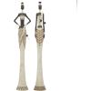 imageDeco 79 Polystone Woman Handmade Decorative Sculpture Standing African Home Decor Statues with Intricate Details Set of 2 Accent Figurines 6quotW 31quotH WhiteWhite