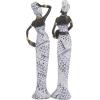 imageDeco 79 Polystone Woman Handmade Decorative Sculpture Standing African Home Decor Statues with Intricate Details Set of 2 Accent Figurines 6quotW 31quotH WhiteMulticolor