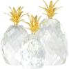 imageDeco 79 Glass Fruit Decorative Sculpture Faceted Pineapple Home Decor Statues Set of 3 Accent Figurines 11quot 10quot 7quotH OrangeClear