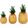 imageDeco 79 Glass Fruit Decorative Sculpture Faceted Pineapple Home Decor Statues Set of 3 Accent Figurines 11quot 10quot 7quotH OrangeOrange