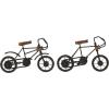 imageDeco 79 Metal Bike Decorative Sculpture Home Decor Statues with Wood Accents set of 2 Accent Figurines 10quot x 4quot x 7quot GoldBlack