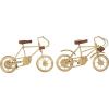 imageDeco 79 Metal Bike Decorative Sculpture Home Decor Statues with Wood Accents set of 2 Accent Figurines 10quot x 4quot x 7quot GoldGold