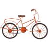 imageDeco 79 Metal Bike Decorative Sculpture Home Decor Statues with Wood Wheels set of 3 Accent Figurines 11quot x 5quot x 8quot Multi ColoredOrange