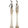 imageDeco 79 Polystone Woman Handmade Decorative Sculpture Standing African Home Decor Statues with Intricate Details Set of 2 Accent Figurines 6quotW 31quotH WhiteWhite