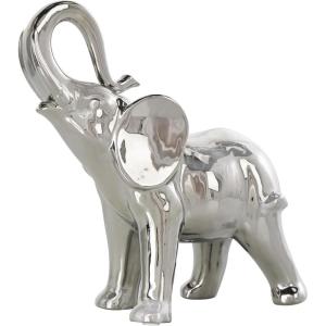 imageDeco 79 Ceramic Elephant Decorative Sculpture Standing Home Decor Statue Accent Figurine 10quot x 4quot x 11quot GoldSilver