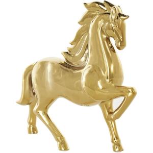 imageDeco 79 Ceramic Horse Decorative Sculpture Prancing Home Decor Statue Accent Figurine 12quot x 4quot x 12quot GoldGold