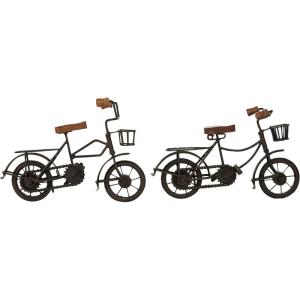 imageDeco 79 Metal Bike Decorative Sculpture Home Decor Statues with Wood Accents set of 2 Accent Figurines 12quot x 5quot x 7quot BlackBlack