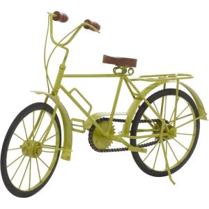imageDeco 79 Metal Bike Decorative Sculpture Home Decor Statues with Wood Wheels set of 3 Accent Figurines 11quot x 5quot x 8quot Multi ColoredGreen