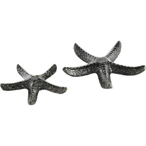 imageDeco 79 Polystone Starfish Decorative Sculpture Textured Home Decor Statue with Copper Stand Accent Figurine 8quot x 4quot x 12quot PinkBlack