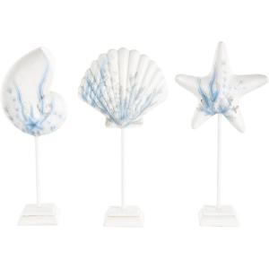 imageDeco 79 Polystone Starfish Decorative Sculpture Textured Home Decor Statue with Copper Stand Accent Figurine 8quot x 4quot x 12quot PinkWhite