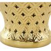 imageDeco 79 Ceramic Living Room Decorative Jars Decorative Container with Geometric Cutout Design and Lid Jar with Lid 10quot x 10quot x 18quot GoldGold