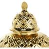 imageDeco 79 Ceramic Living Room Decorative Jars Decorative Container with Geometric Cutout Design and Lid Jar with Lid 10quot x 10quot x 18quot GoldGold