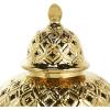 imageDeco 79 Ceramic Living Room Decorative Jars Decorative Container with Geometric Cutout Design and Lid Jar with Lid 10quot x 10quot x 18quot GoldGold