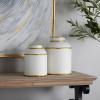 imageDeco 79 Ceramic Living Room Decorative Jars Decorative Container with Gold Accents Set of 2 Jar with Lid 10quotW 8quotH White