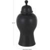 imageDeco 79 Ceramic Living Room Decorative Jars Rounded Hourglass Decorative Container with Lid and Ball Knob Jar with Lid 12quot x 12quot x 25quot BlackBlack