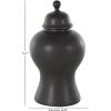 imageDeco 79 Ceramic Living Room Decorative Jars Rounded Hourglass Decorative Container with Lid and Ball Knob Jar with Lid 12quot x 12quot x 25quot BlackBlack