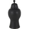 imageDeco 79 Ceramic Living Room Decorative Jars Rounded Hourglass Decorative Container with Lid and Ball Knob Jar with Lid 12quot x 12quot x 25quot BlackBlack