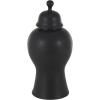 imageDeco 79 Ceramic Living Room Decorative Jars Rounded Hourglass Decorative Container with Lid and Ball Knob Jar with Lid 12quot x 12quot x 25quot BlackBlack