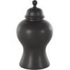 imageDeco 79 Ceramic Living Room Decorative Jars Rounded Hourglass Decorative Container with Lid and Ball Knob Jar with Lid 12quot x 12quot x 25quot BlackBlack